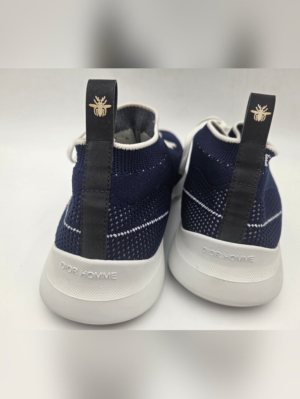 Dior Navy  Blue and White Knit Slip-On Sneaker Size 40 - Picture 6 of 14